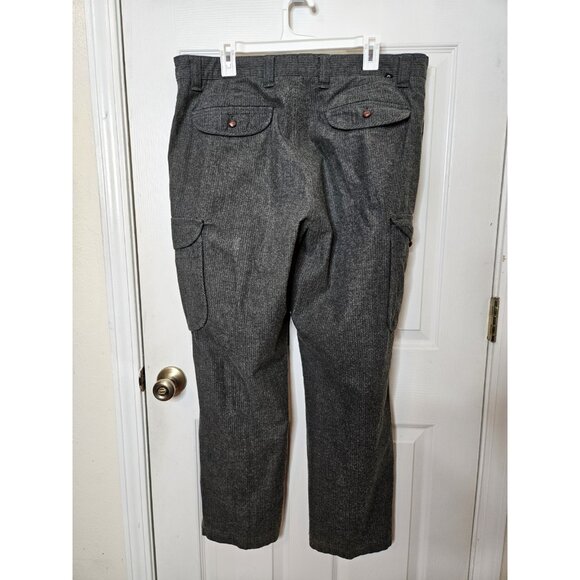 Ralph Lauren Chaps Pants Mens 38x30 Black Corduroy Thick Cargo 90s - Picture 5 of 11